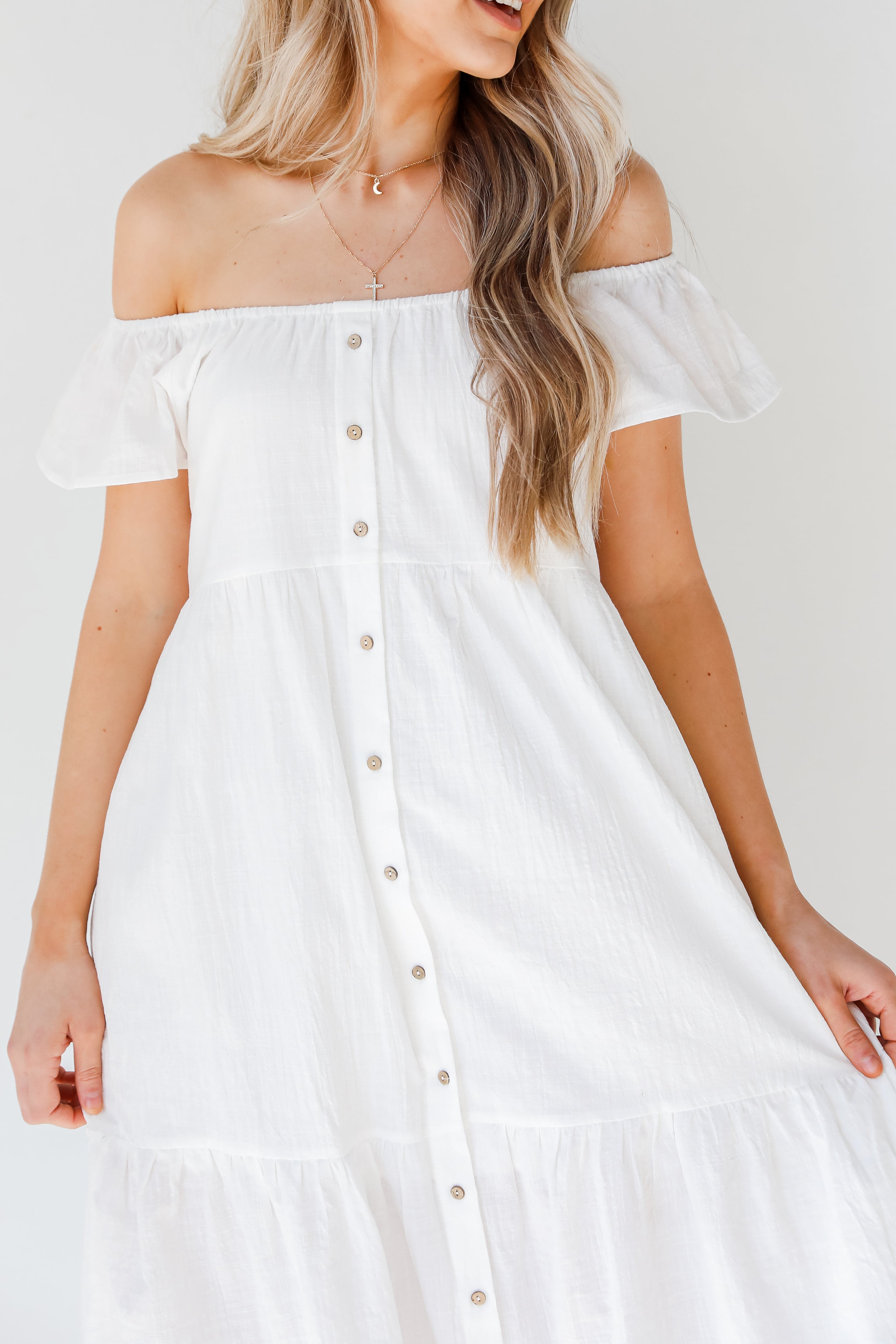 Linen Midi Dress close up