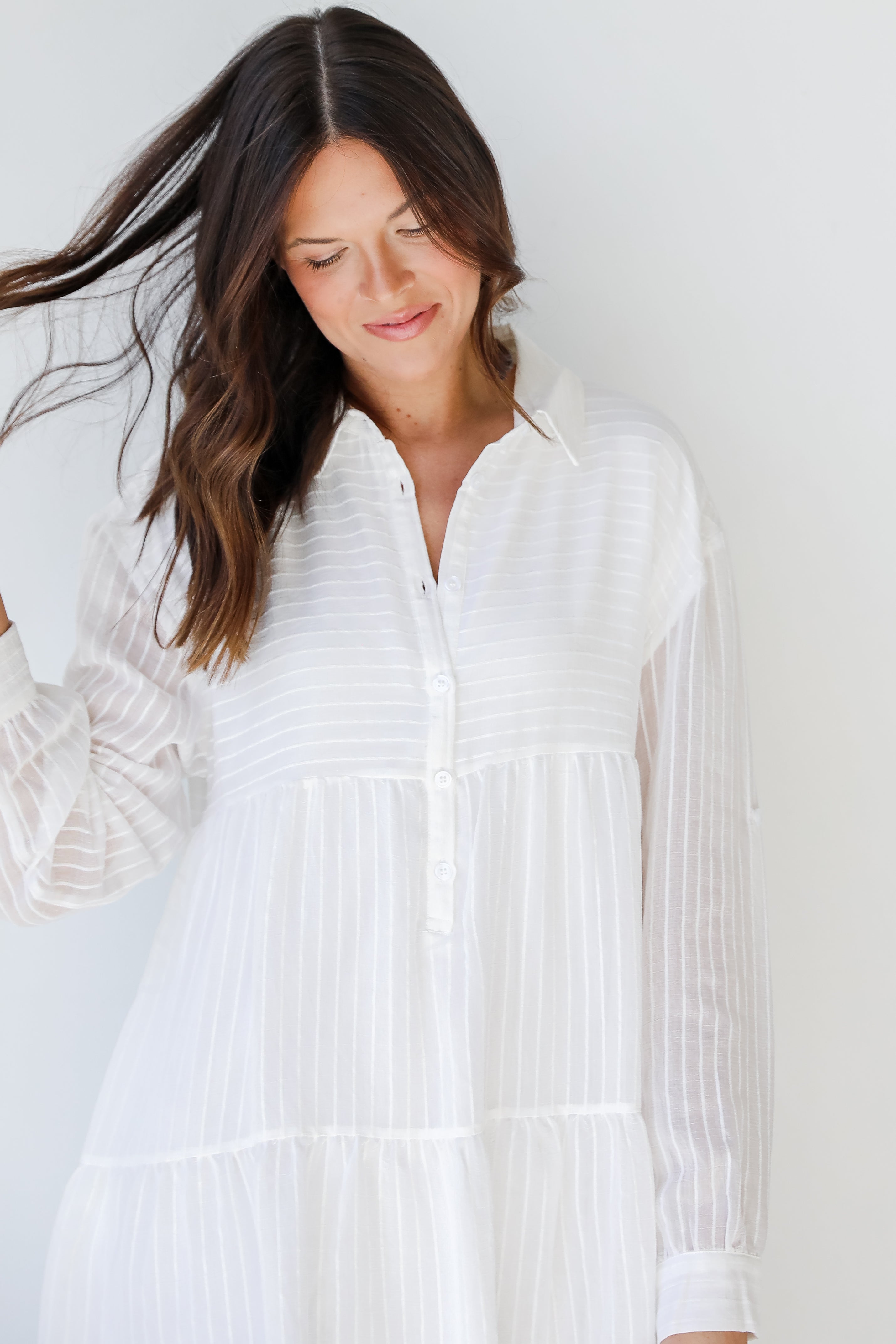 Tiered Mini Dress close up