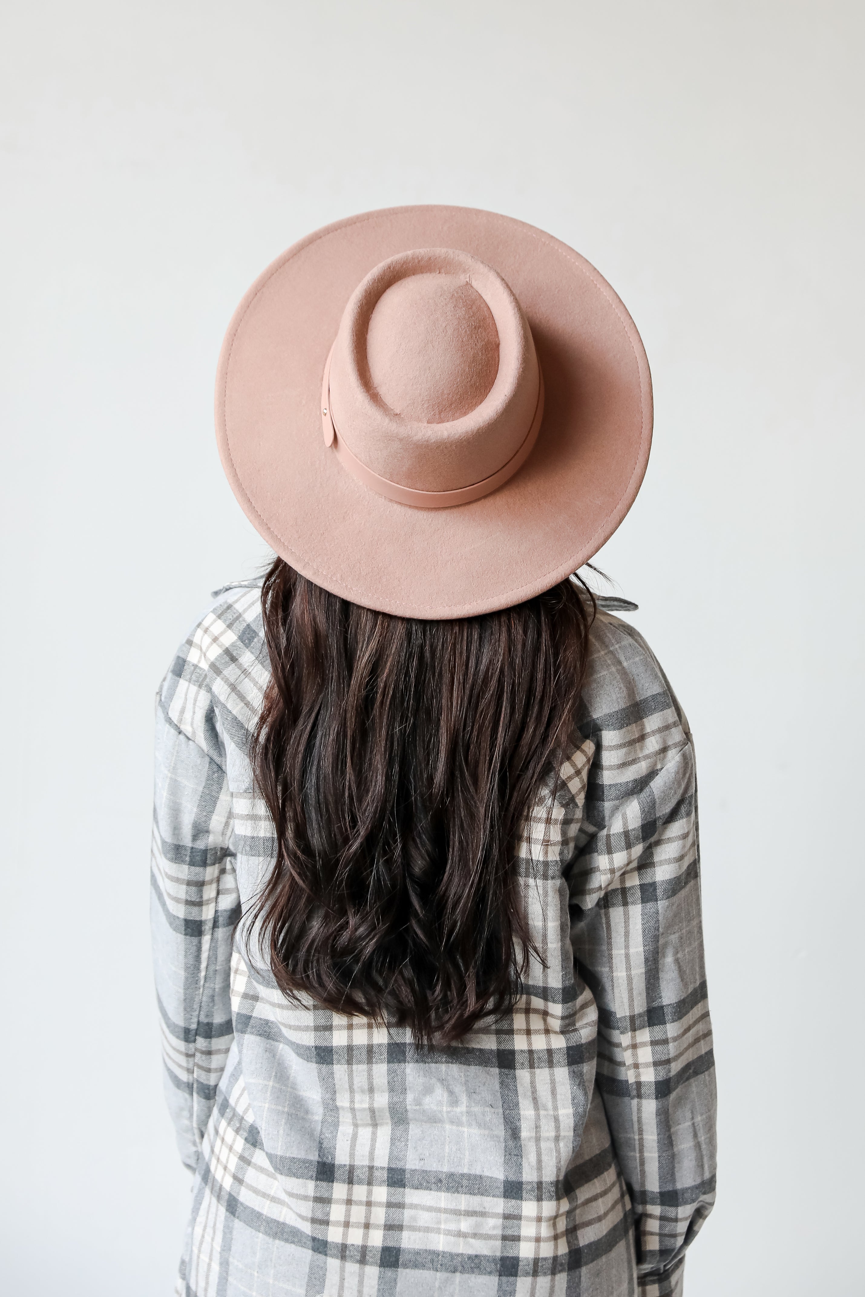 mauve Wide Brim Hat back view