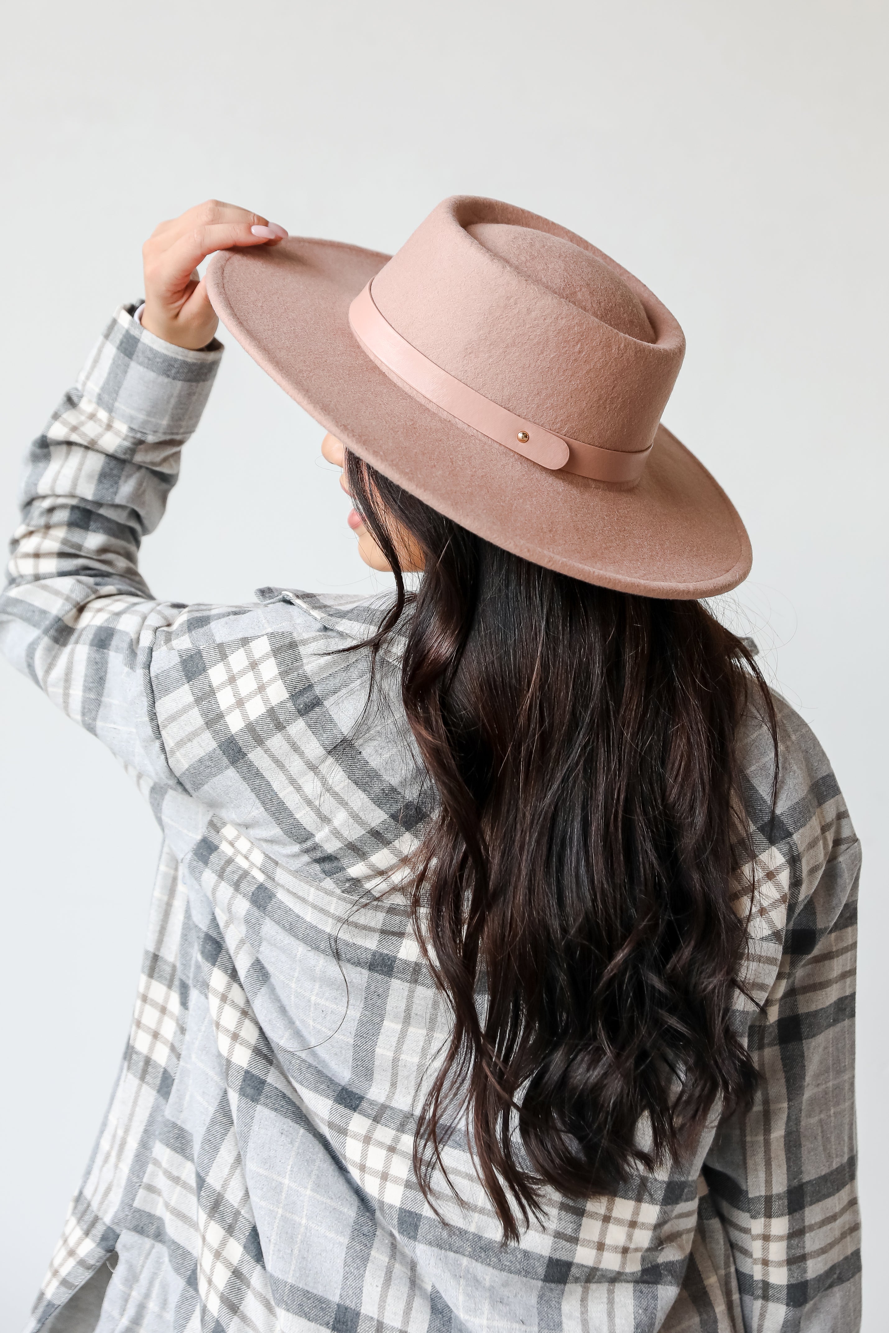 mauve Wide Brim Hat