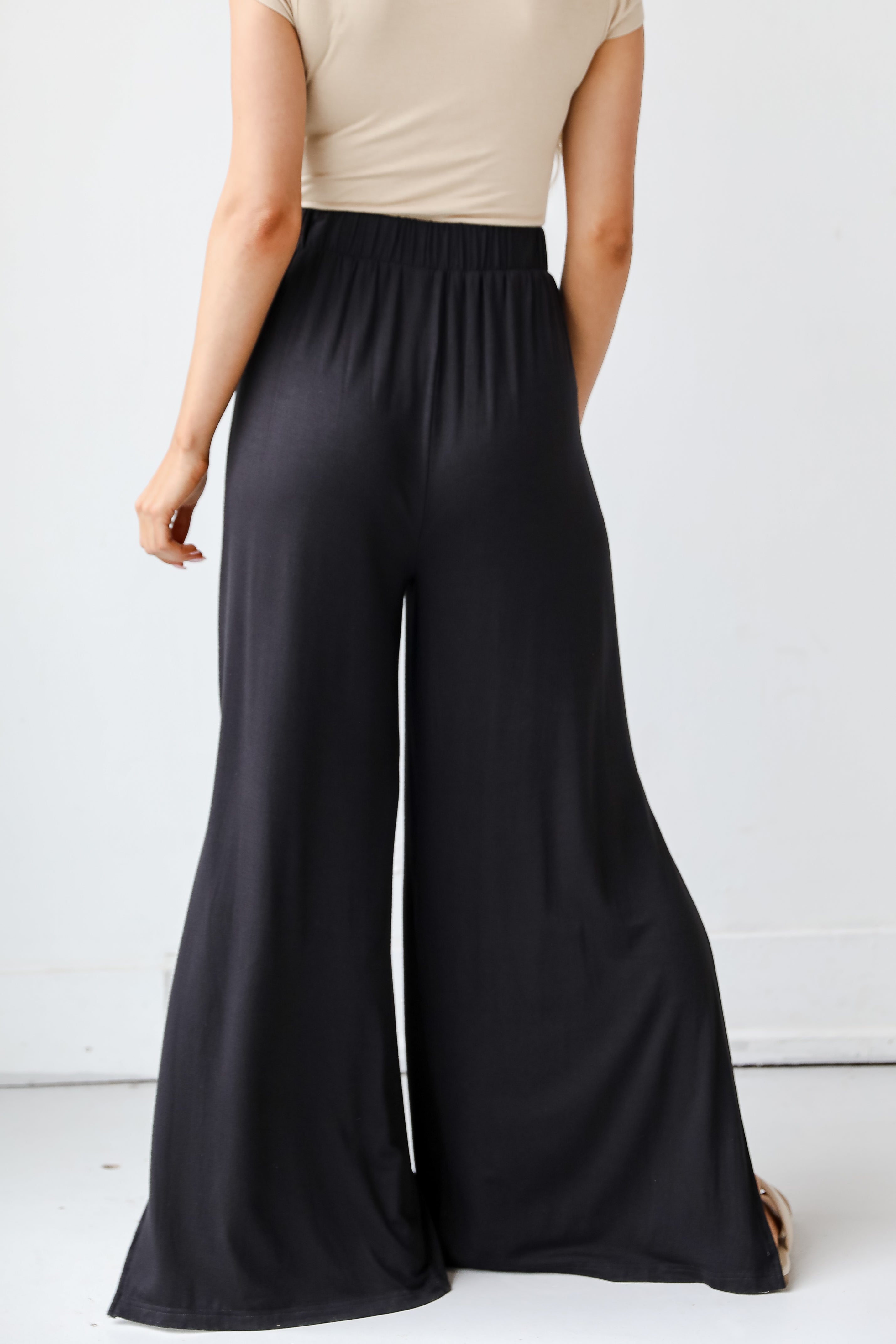 black Wide Leg Pants back view