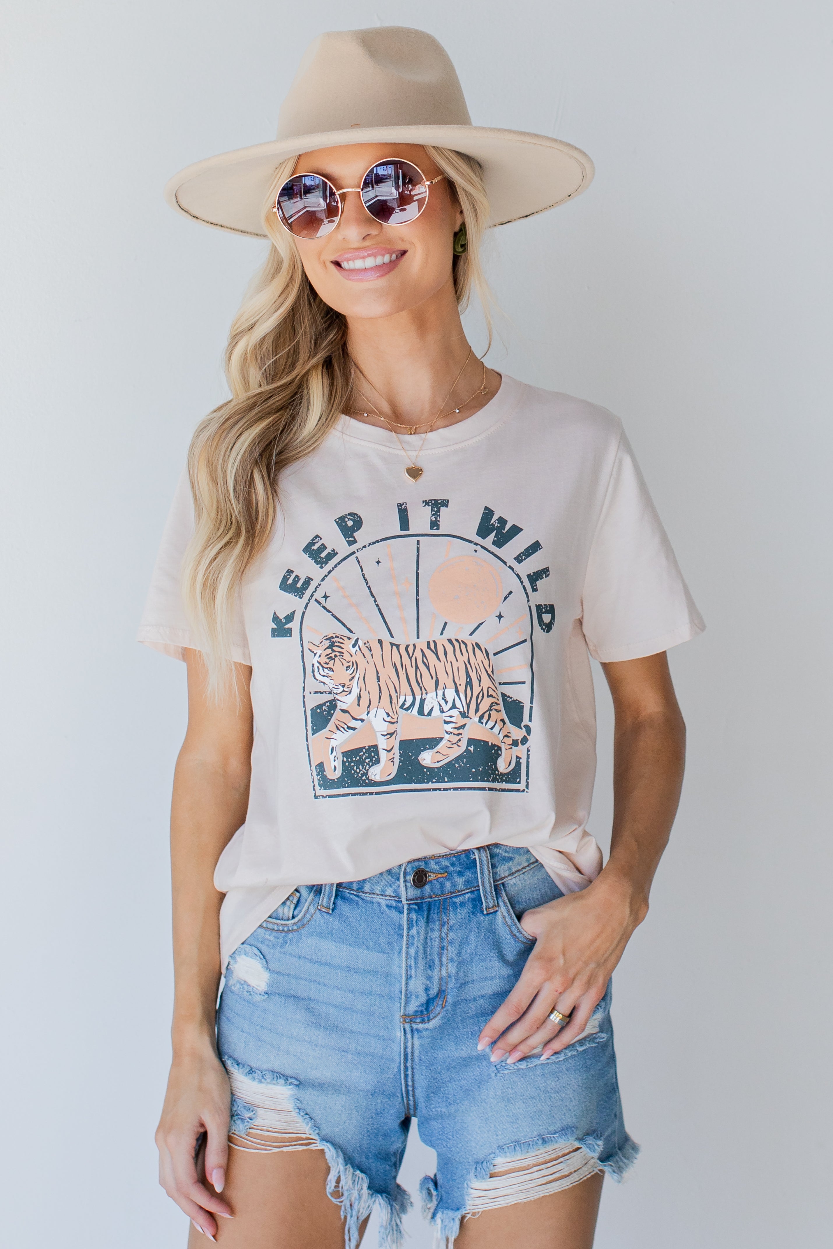 Keep It Wild Graphic Tee on model