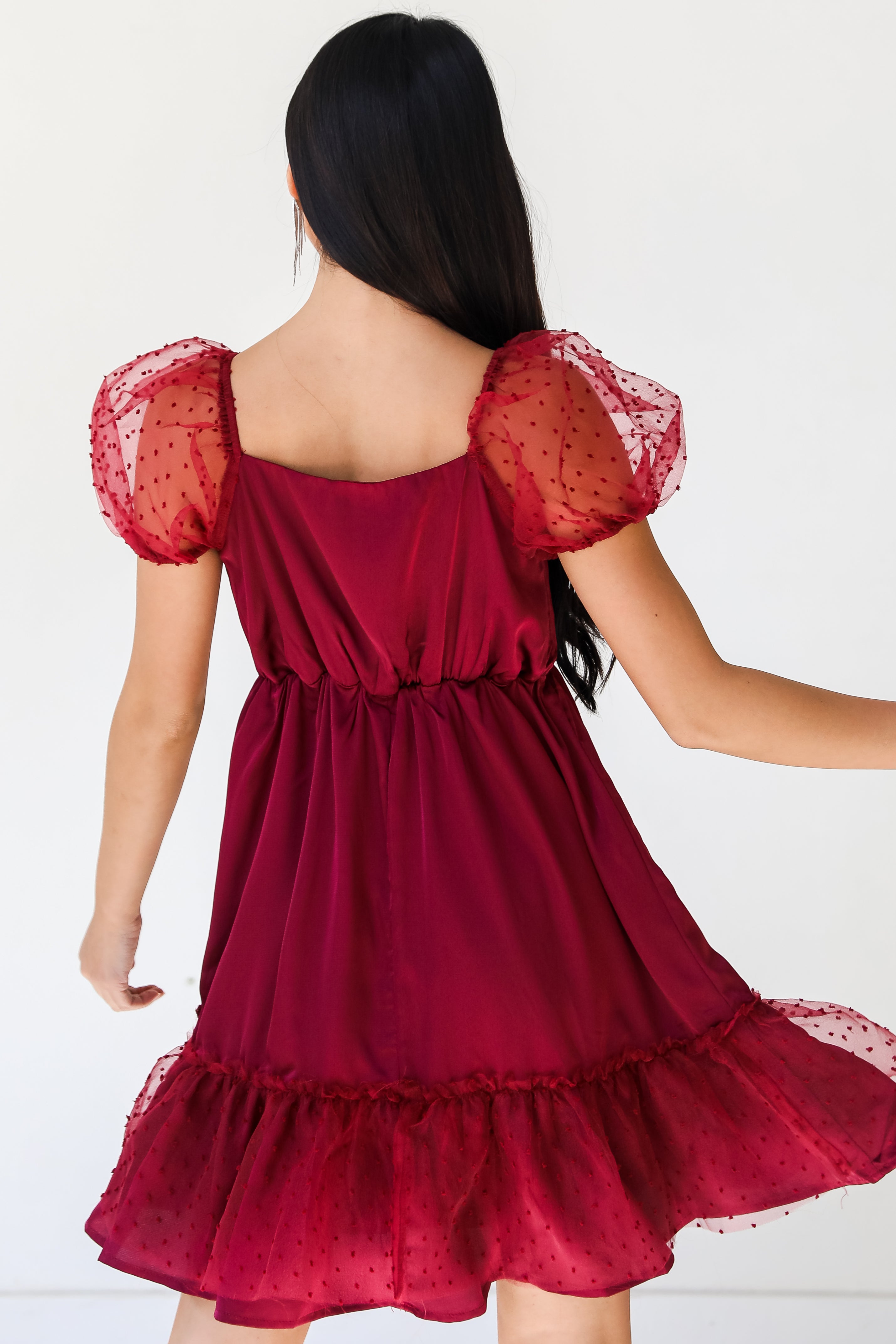 red Mini Dress back view