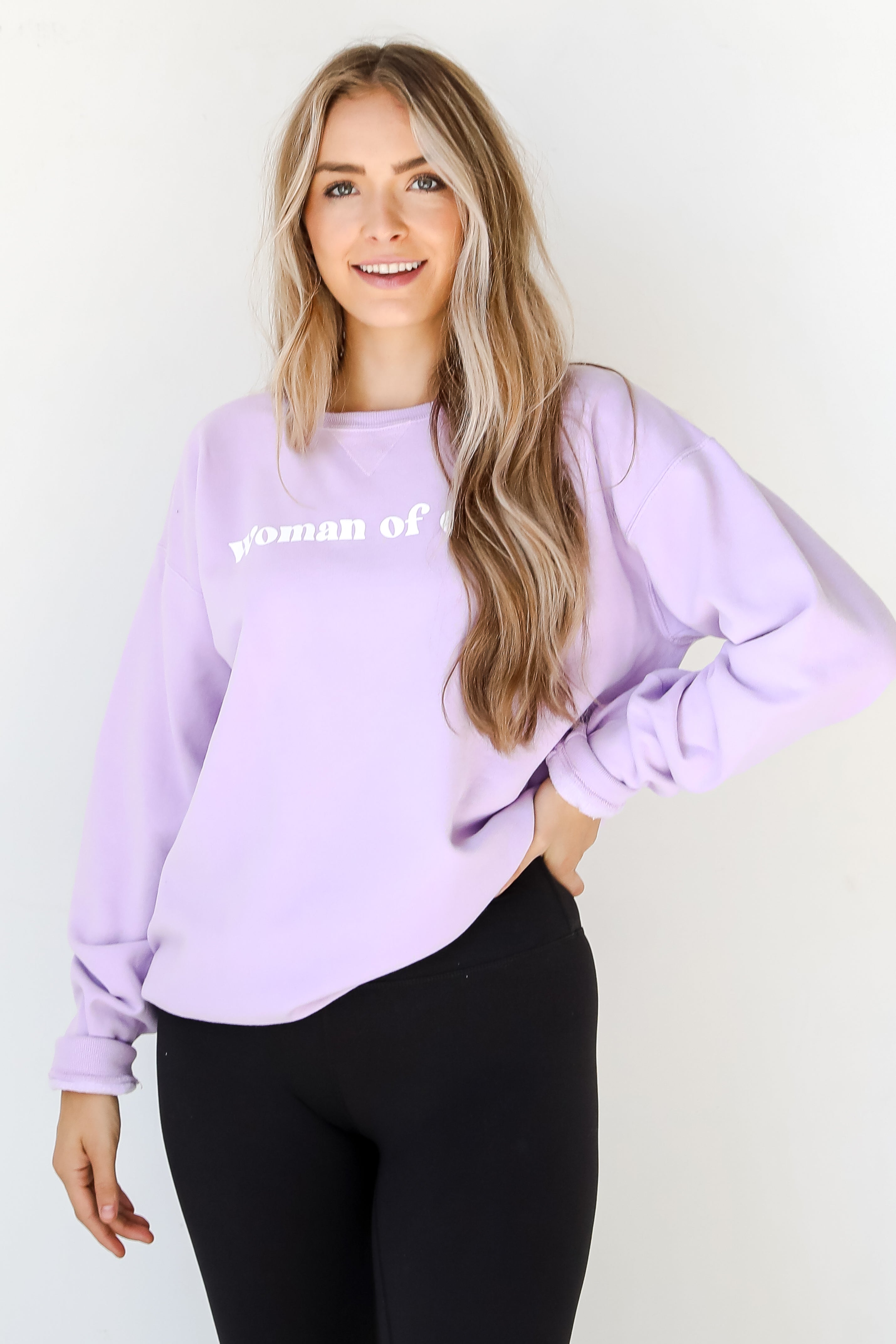 Lavender Woman Of God Pullover front view