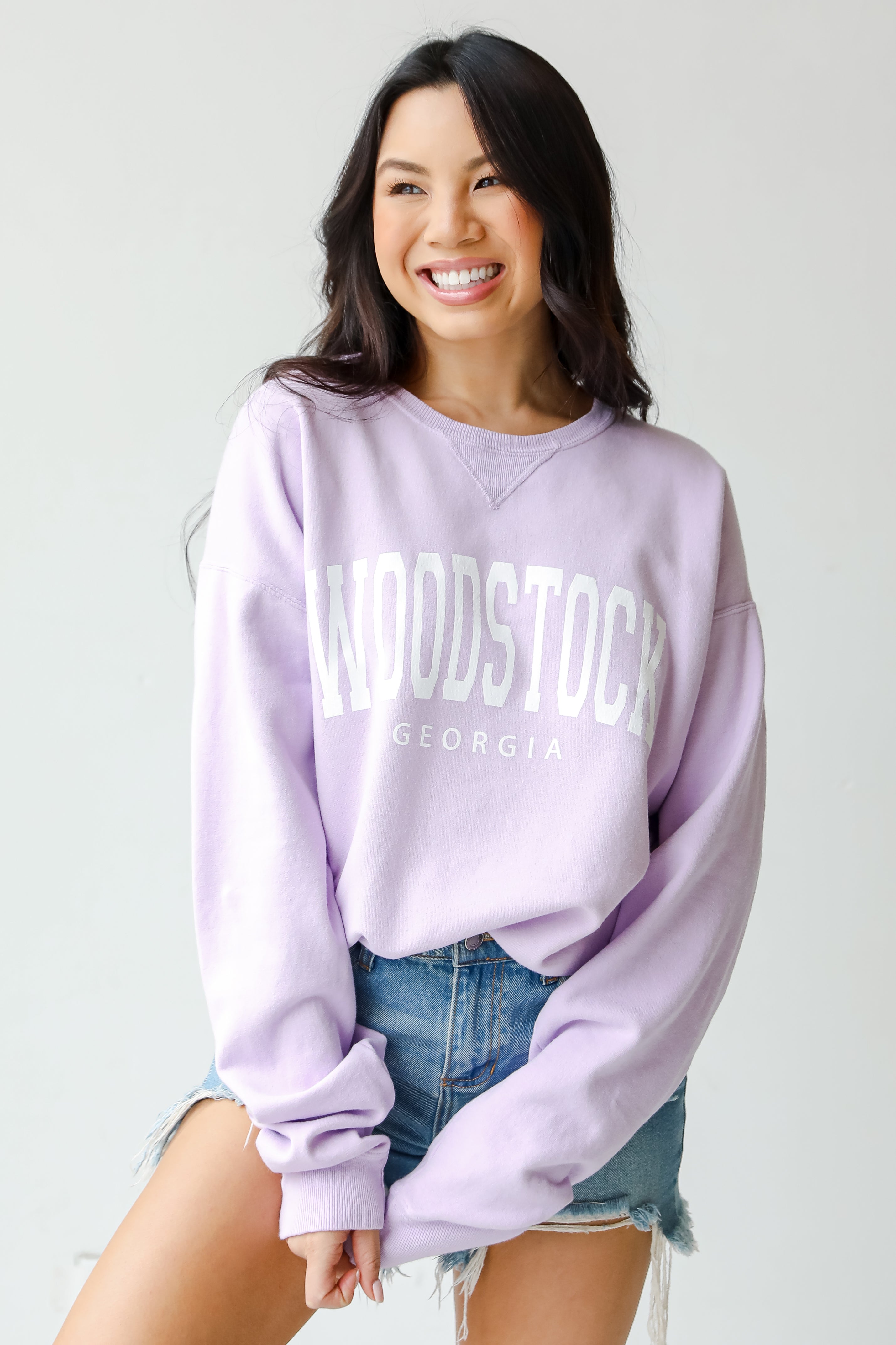 Lavender Woodstock Georgia Sweatshirt. Graphic Sweatshirt. Comfy Sweatshirt Womens.