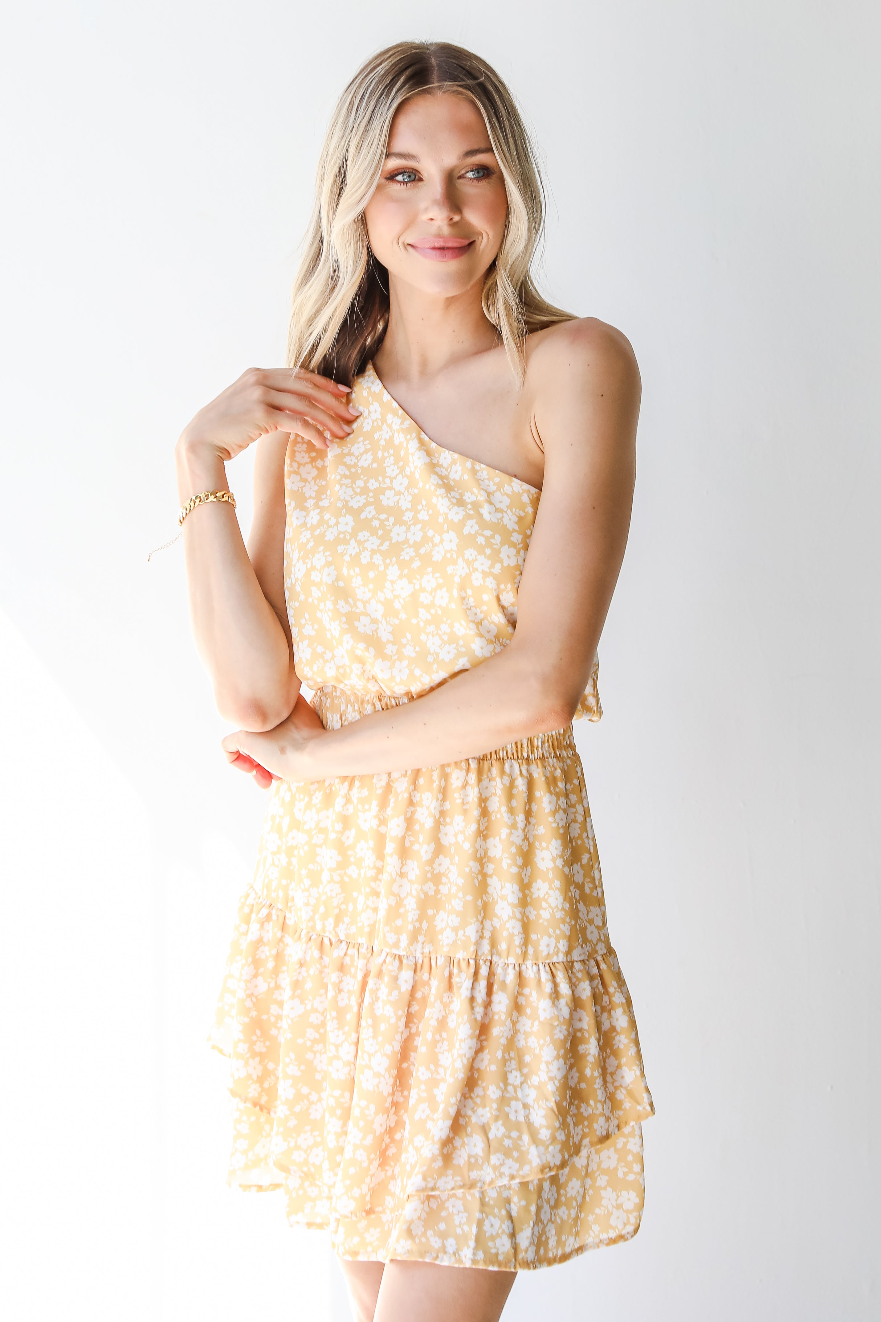 Floral One-Shoulder Mini Dress from dress up