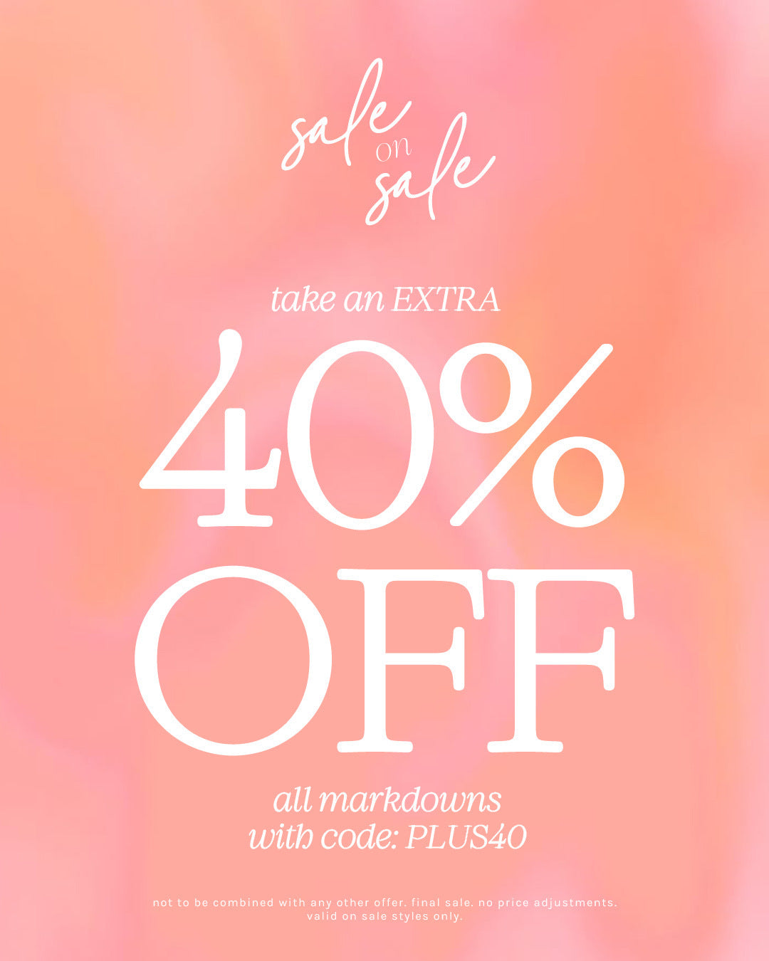 extra 40% off all sale items graphic