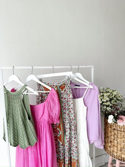 clothing rack with cute clothes