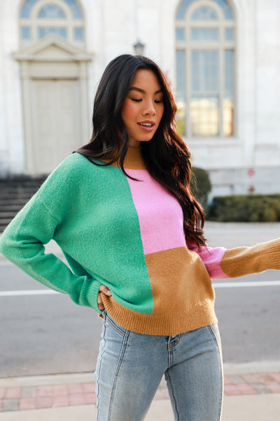 cute Color Block Sweater