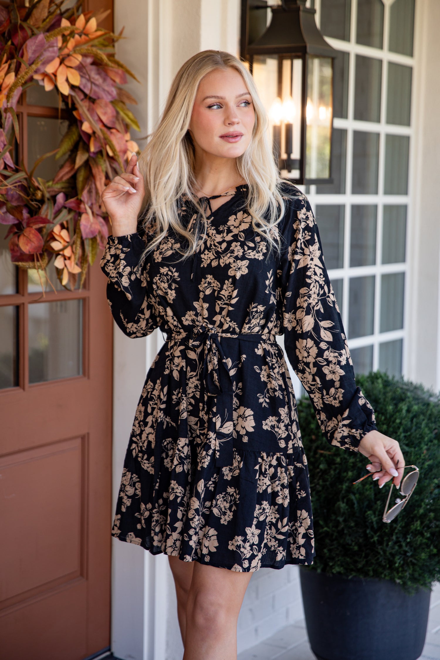 Going Out There Black Floral Mini Dress