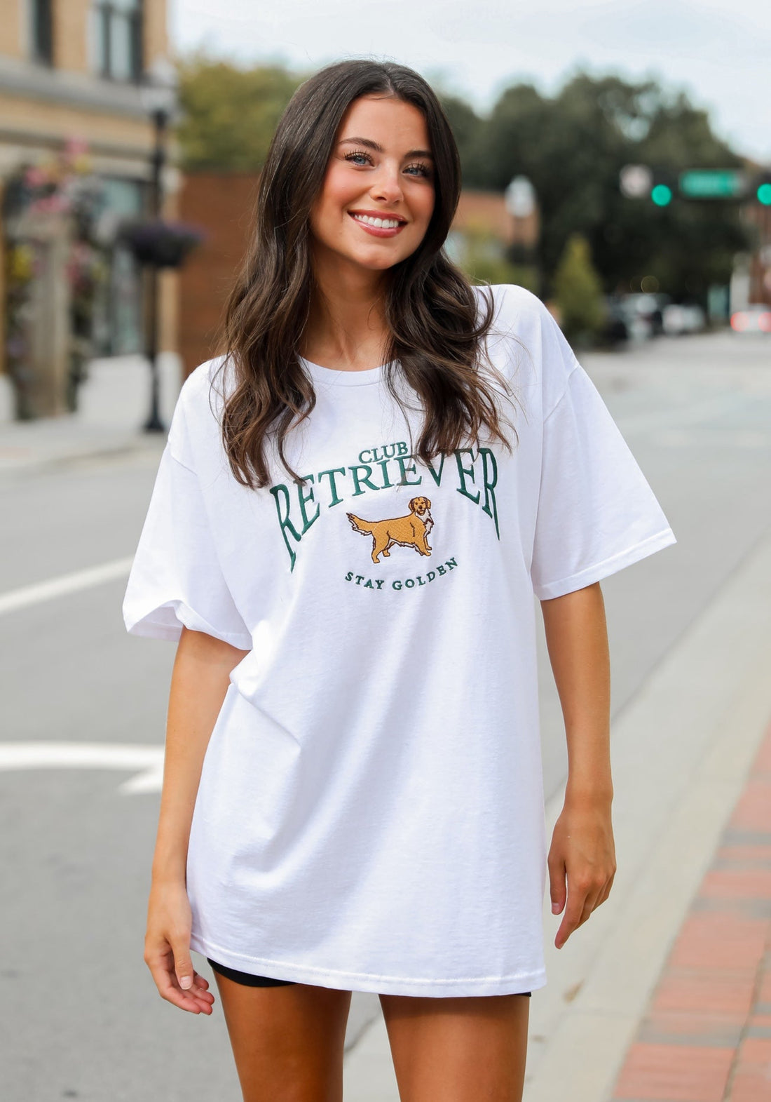 Golden Retriever White Graphic Tee