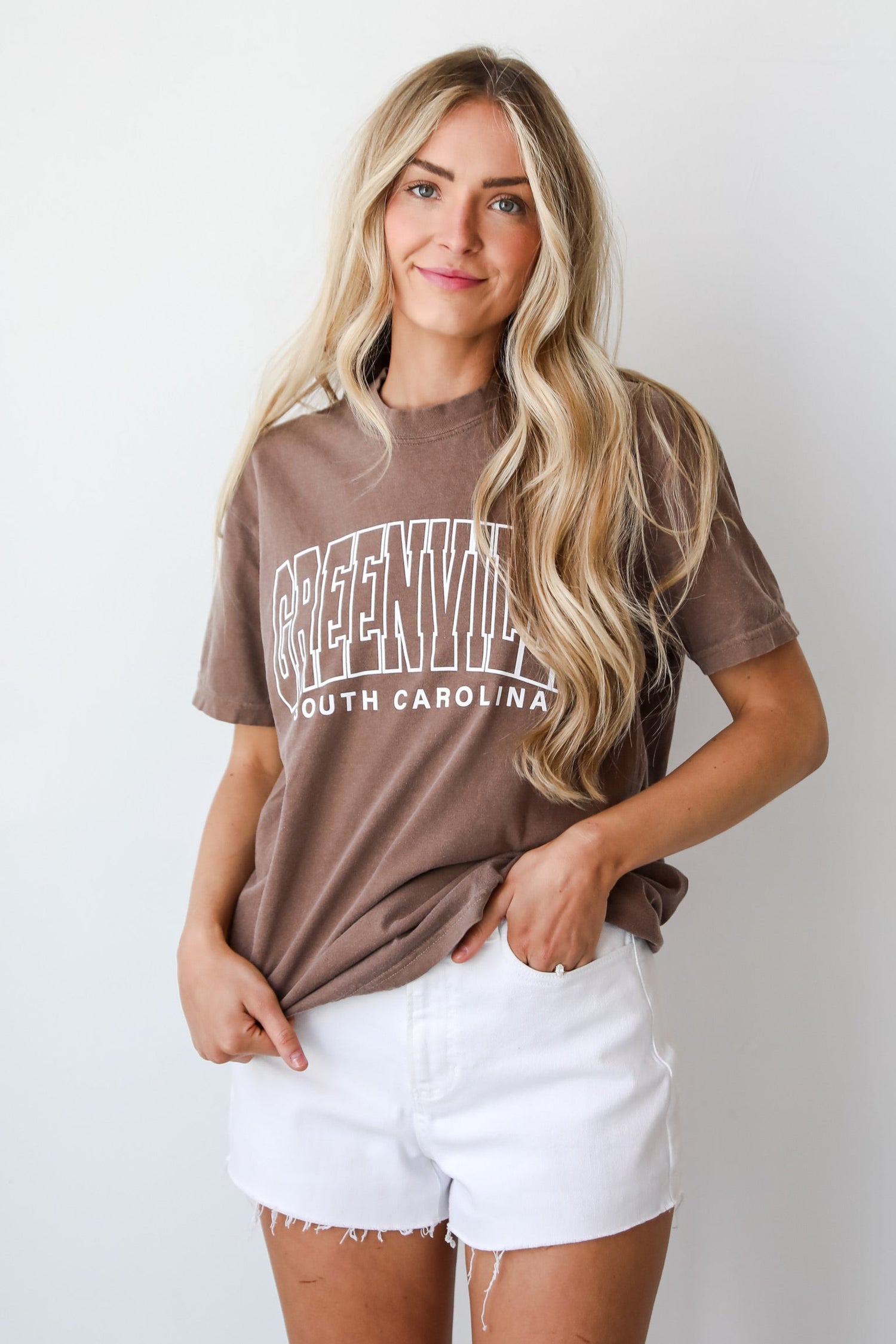 oversized Brown Greenville South Carolina Tee