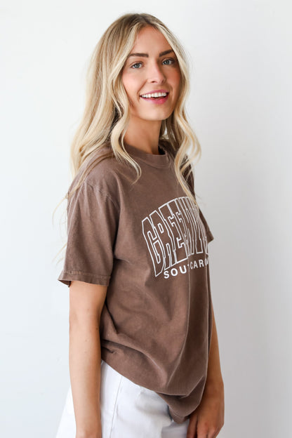 womens Brown Greenville South Carolina Tee