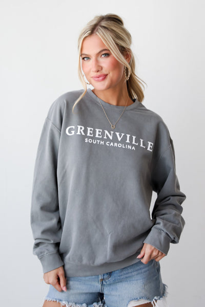 womens Light Grey Greenville South Carolina Sweatshirt