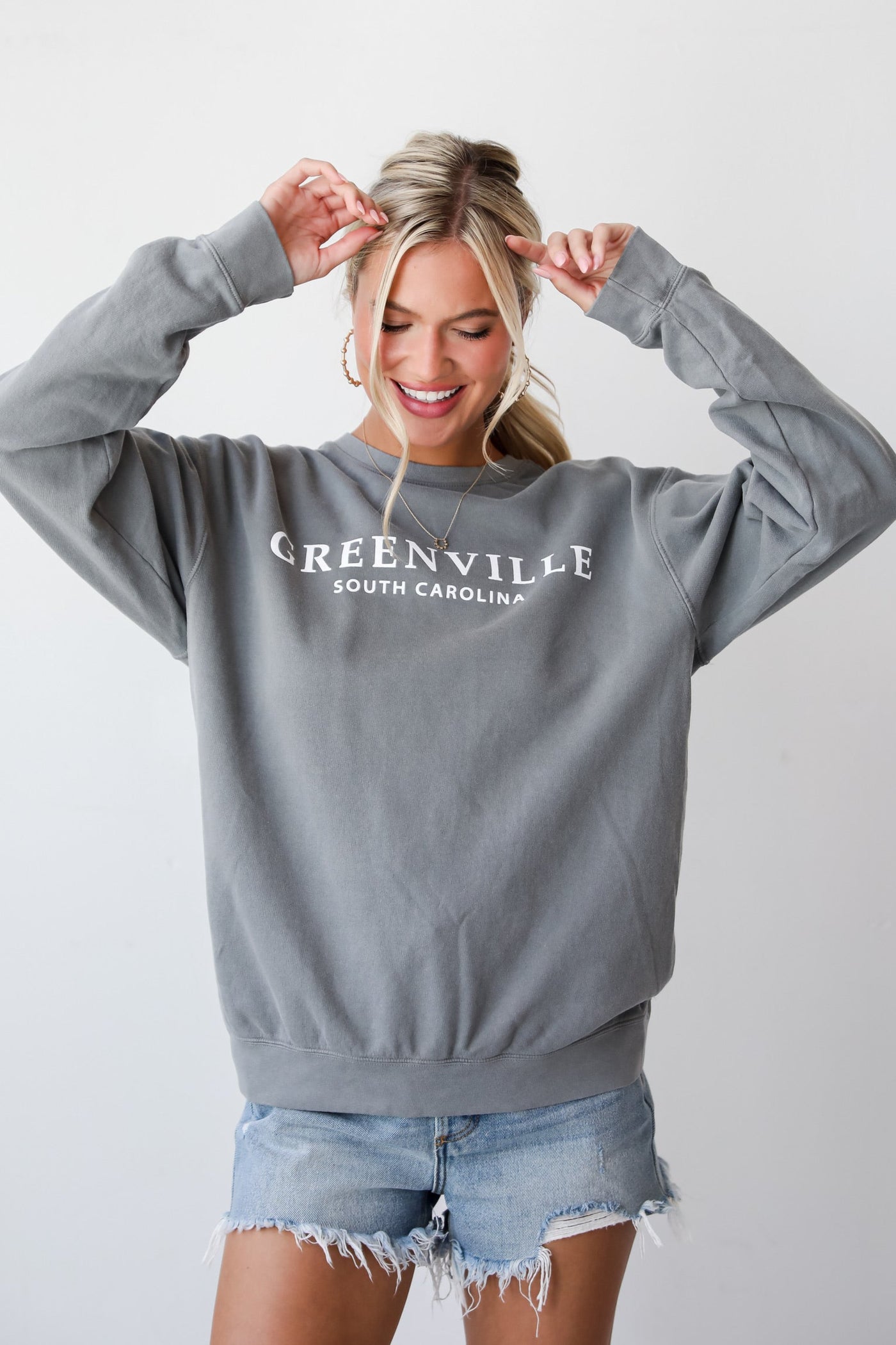 Light Grey Greenville South Carolina Sweatshirt for women