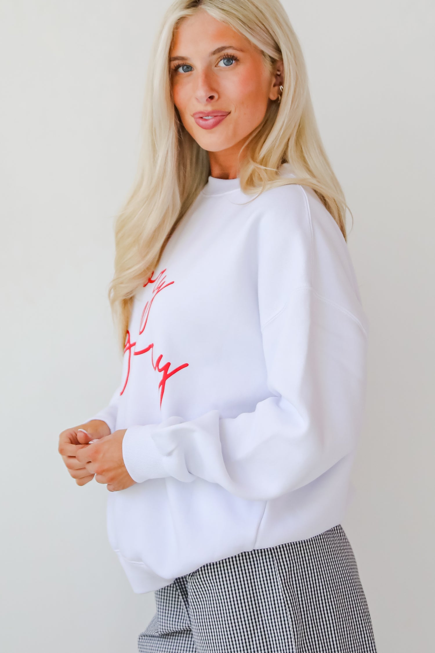 White Glory Glory Script Sweatshirt