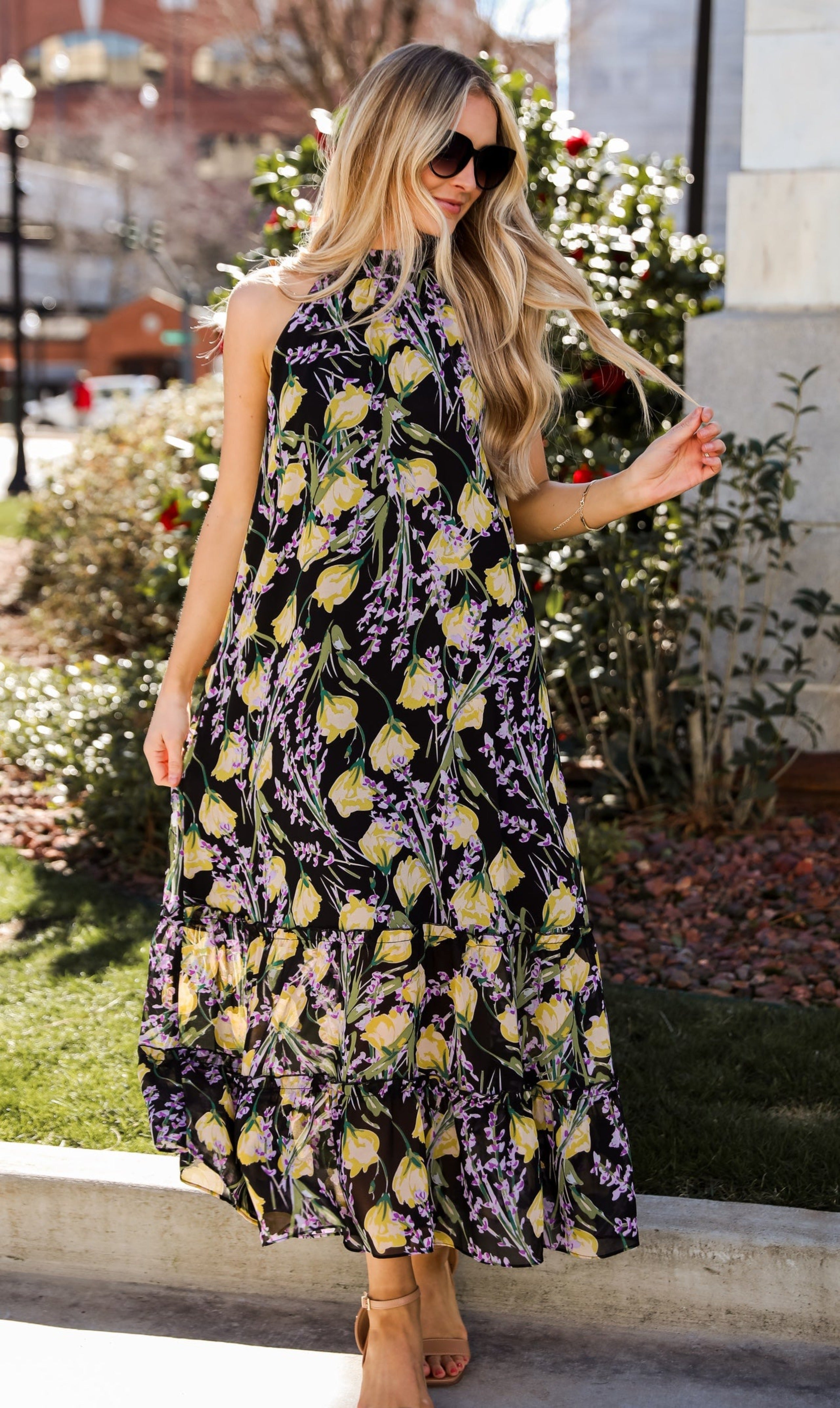 Cute Black Floral Maxi Dress | Wedding Guest Dresses | DressUp – Dress Up