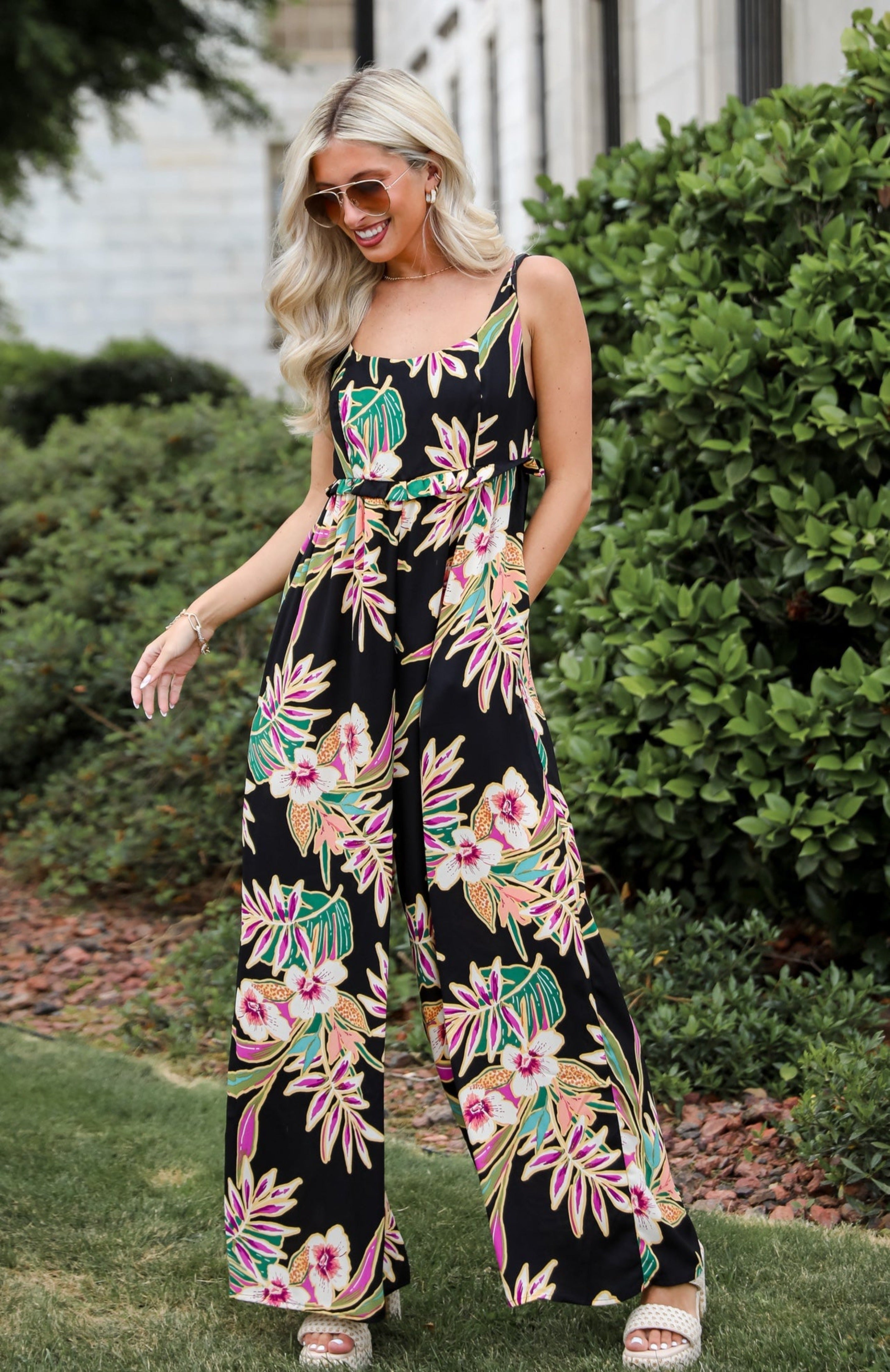 Black Floral Jumpsuit