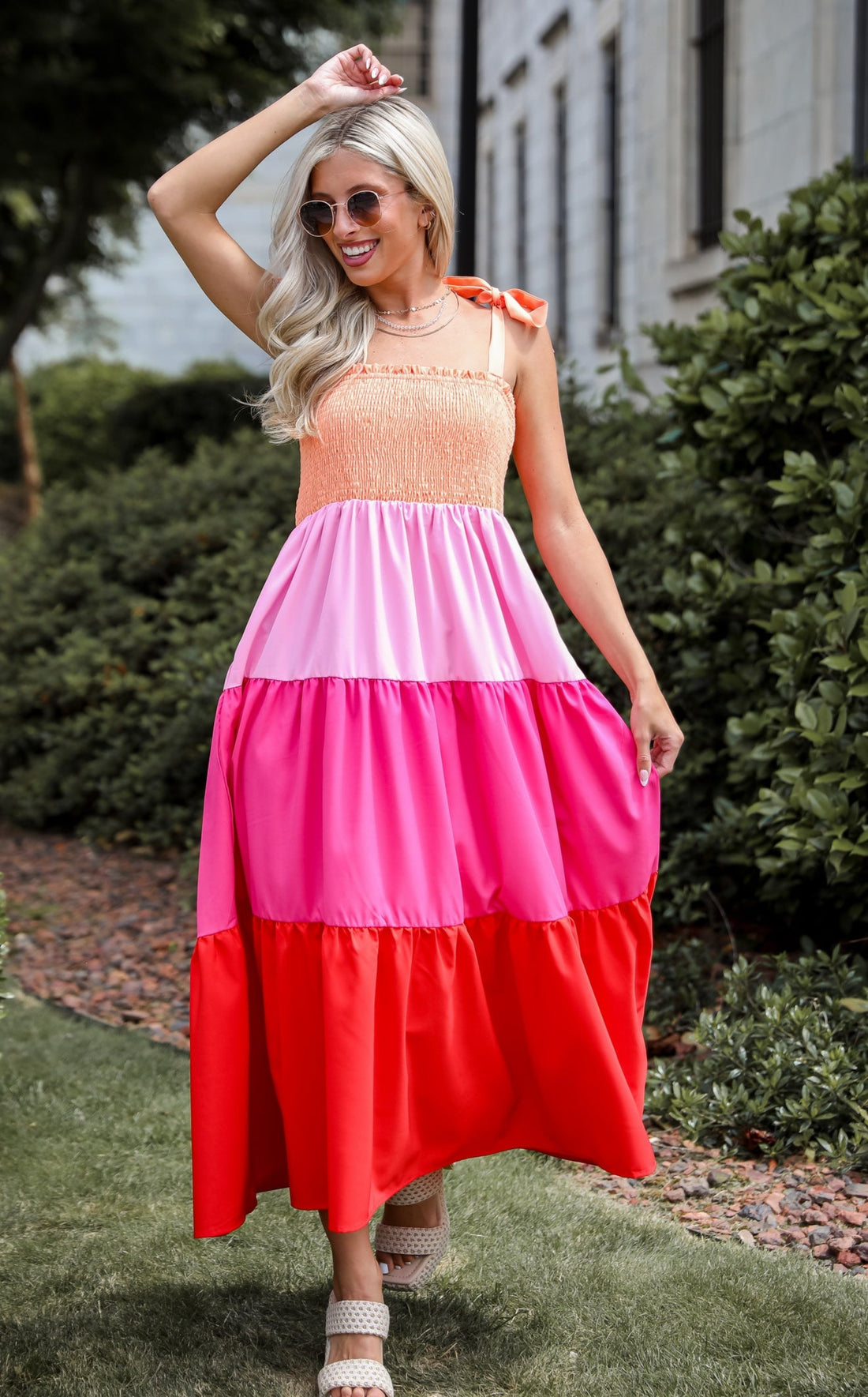 Sunset Moments Color Block Maxi Dress