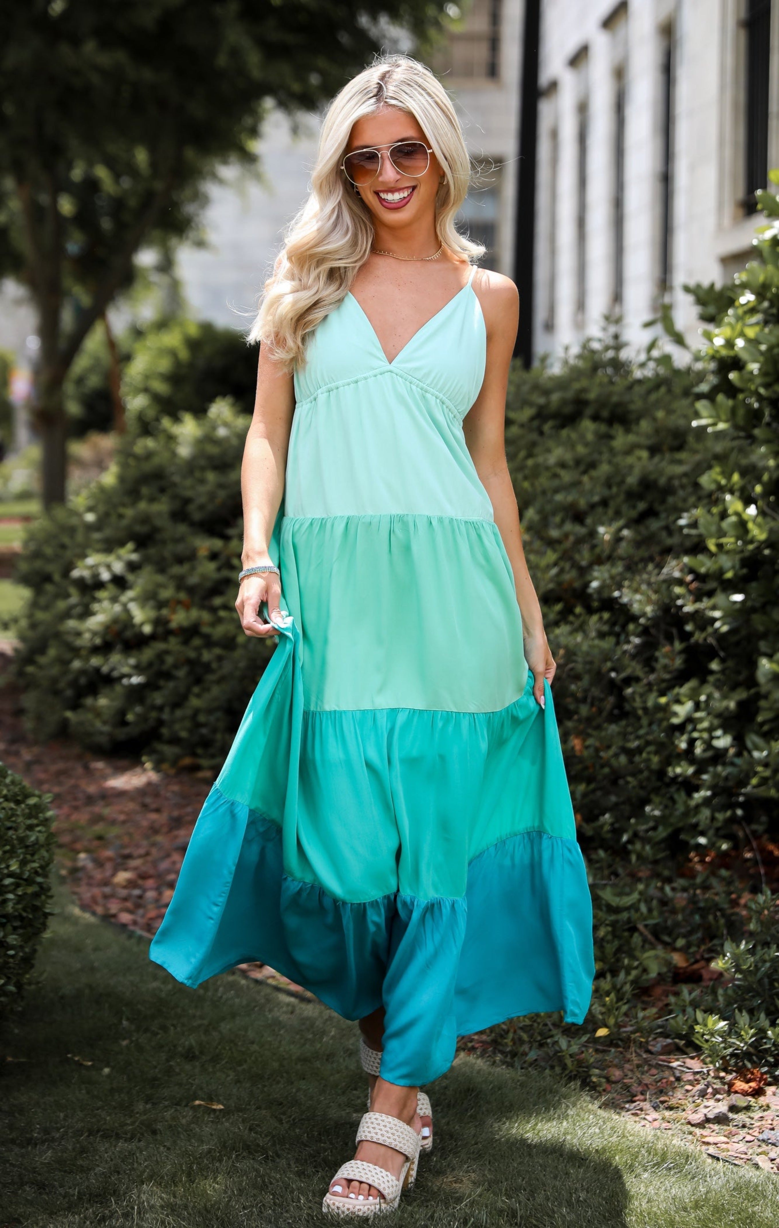 Color Block Maxi Dress