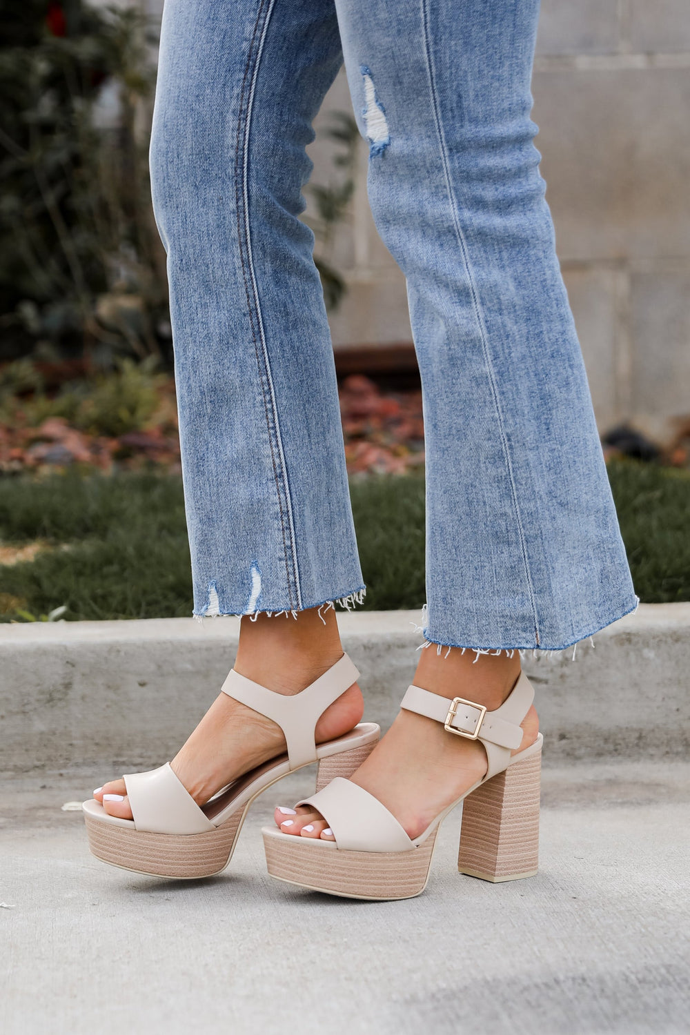 cute heels. Out And About Nude Platform Heels