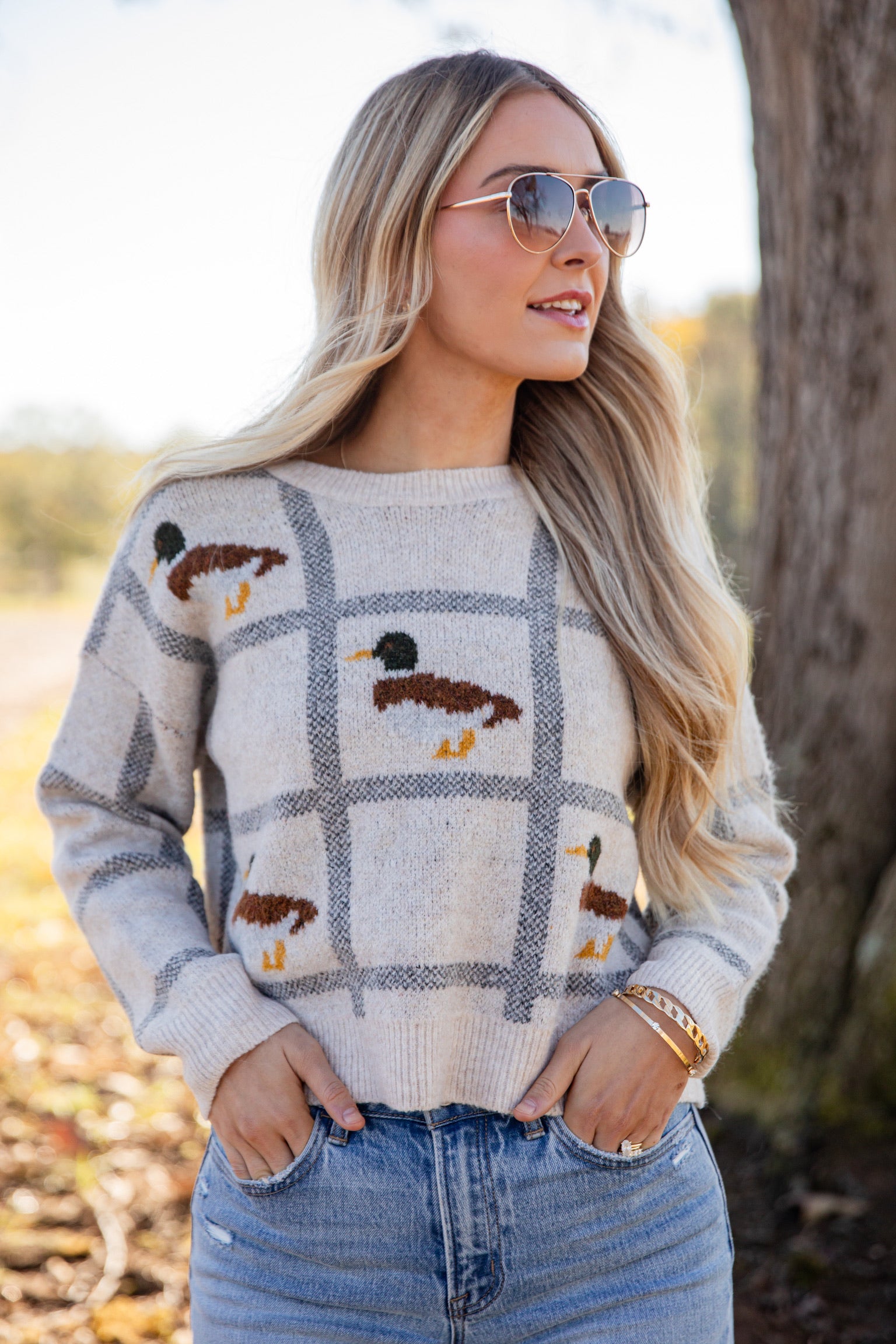 Where I Come From Taupe Duck Sweater