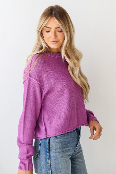 Purple Oversized Sweater side view