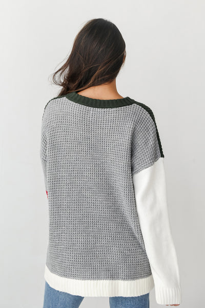 Color Block Oversized Sweater back view
