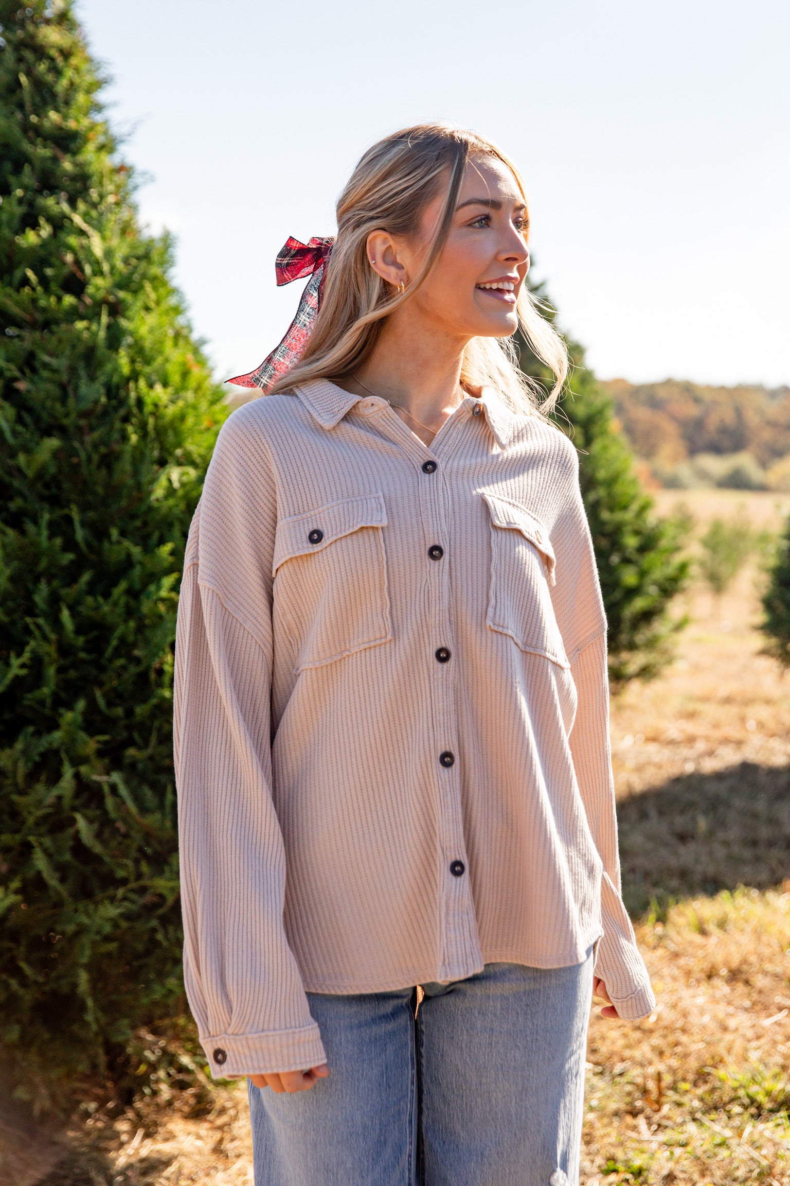 Doing It All Waffle Knit Shacket - DU DEAL