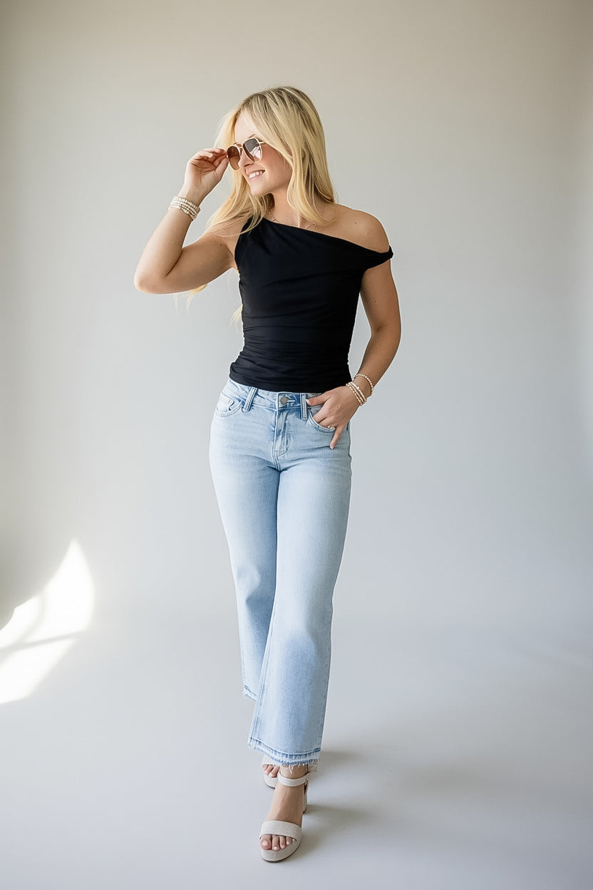 Trendy Ruched Off-Shoulder Tank Top | Cute Women's Tops