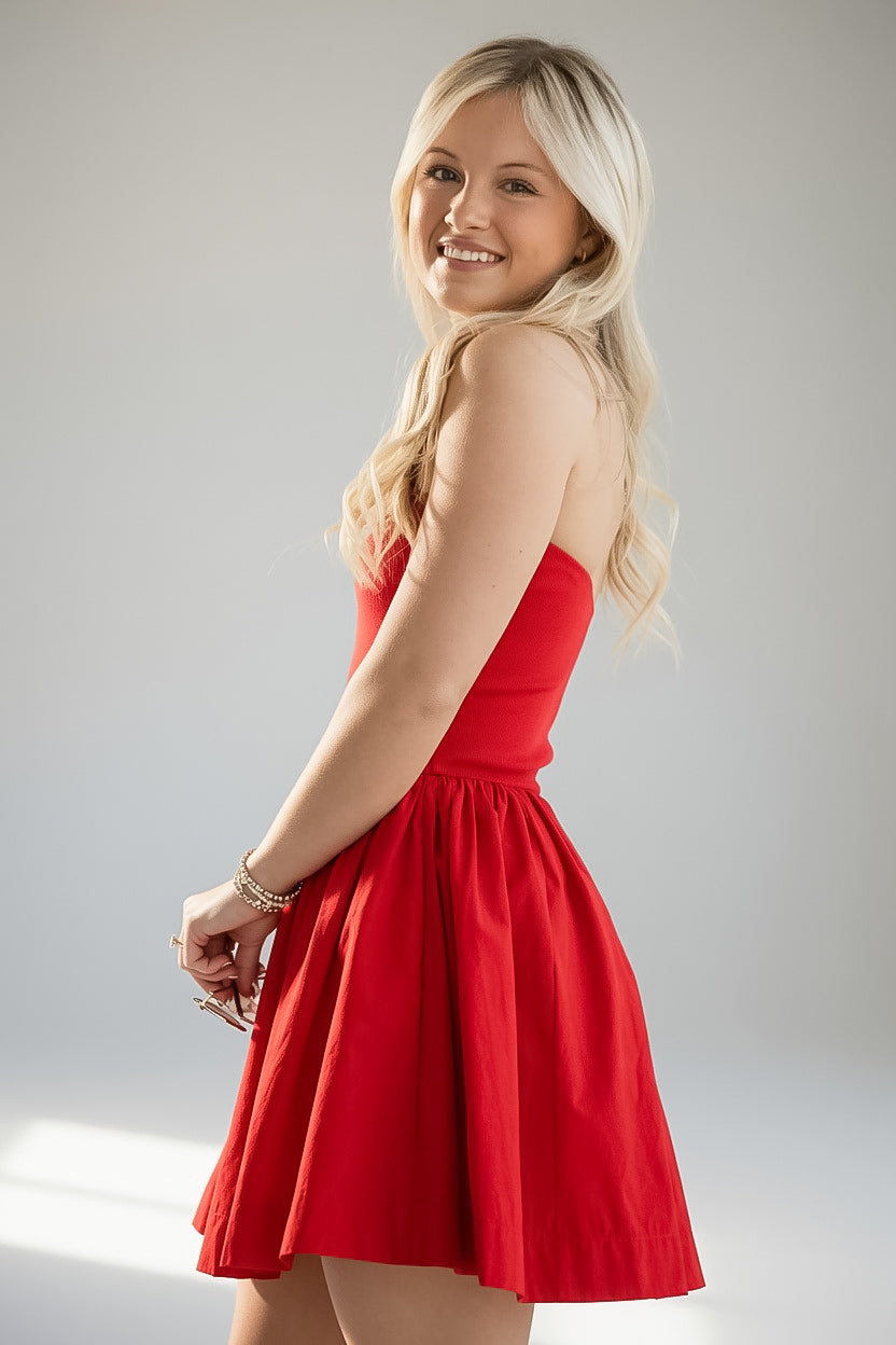 Effortless Strapless Mini Dress | Trendy Women's Dresses
