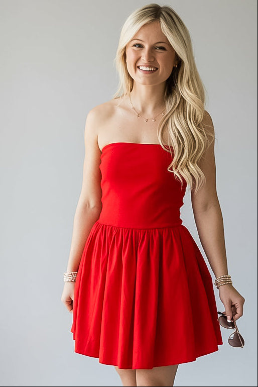 Effortless Strapless Mini Dress | Trendy Women's Dresses