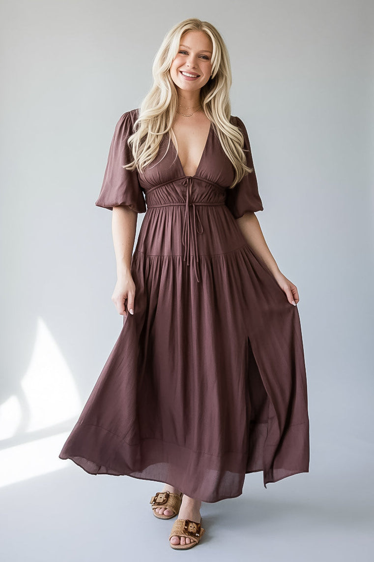 Beautifully Yours Brown Maxi Dress | Trendy Women's Dress
