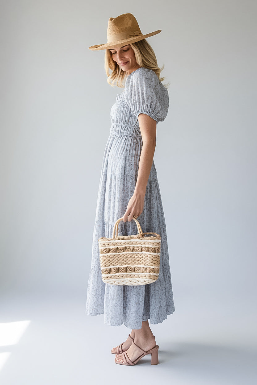 Cute Light Blue Floral Maxi Dress | Trendy Women's Dresses