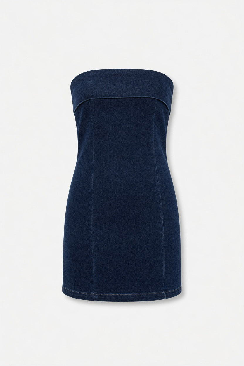 Strapless Denim Mini Dress | Trendy Women's Dresses