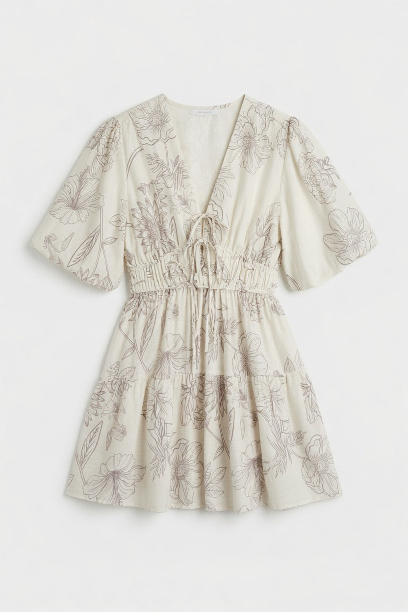 Giving Yes Cream Floral Mini Dress | Trendy Women's Dress