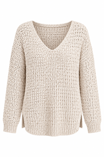 Meet By The Fireplace Ivory Knit Sweater