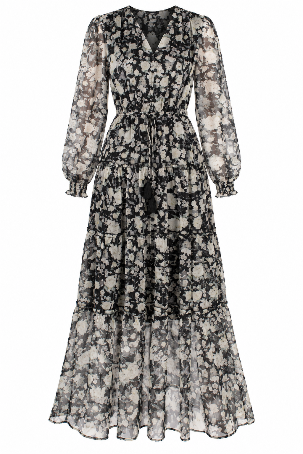 Luxe Intentions Black Floral Maxi Dress