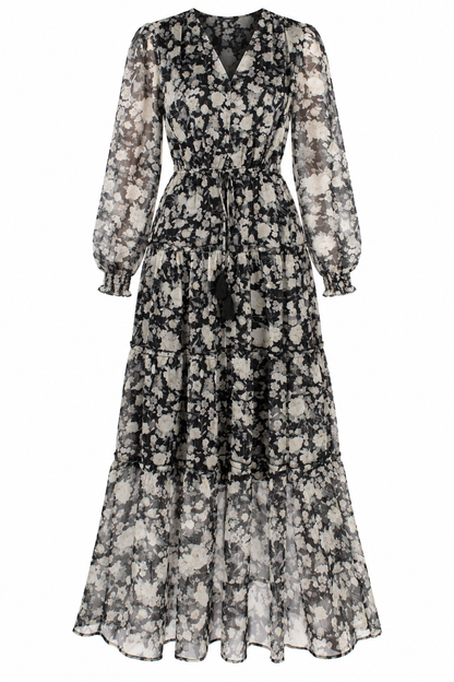 Luxe Intentions Black Floral Maxi Dress
