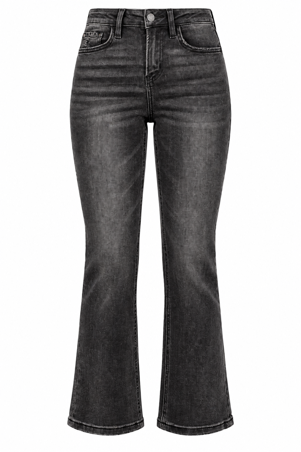 Georgina High-Rise Black Mini Flare Jeans