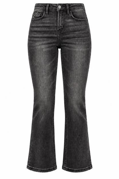 Georgina High-Rise Black Mini Flare Jeans