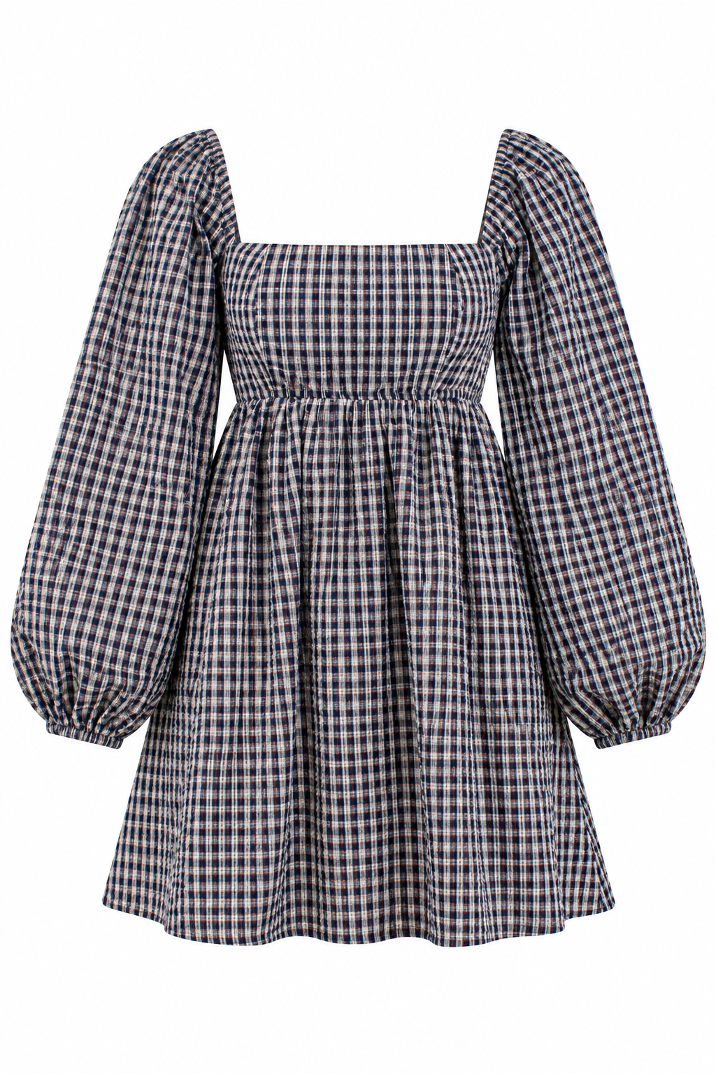 In The Village Blue Plaid Mini Dress