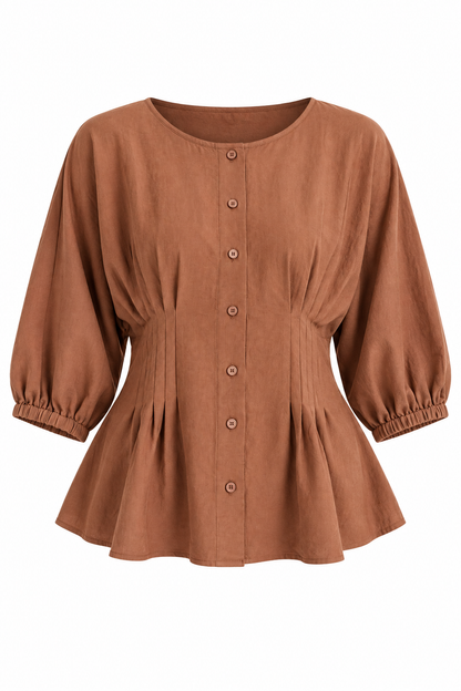 Chic Impression Peplum Button-Front Blouse