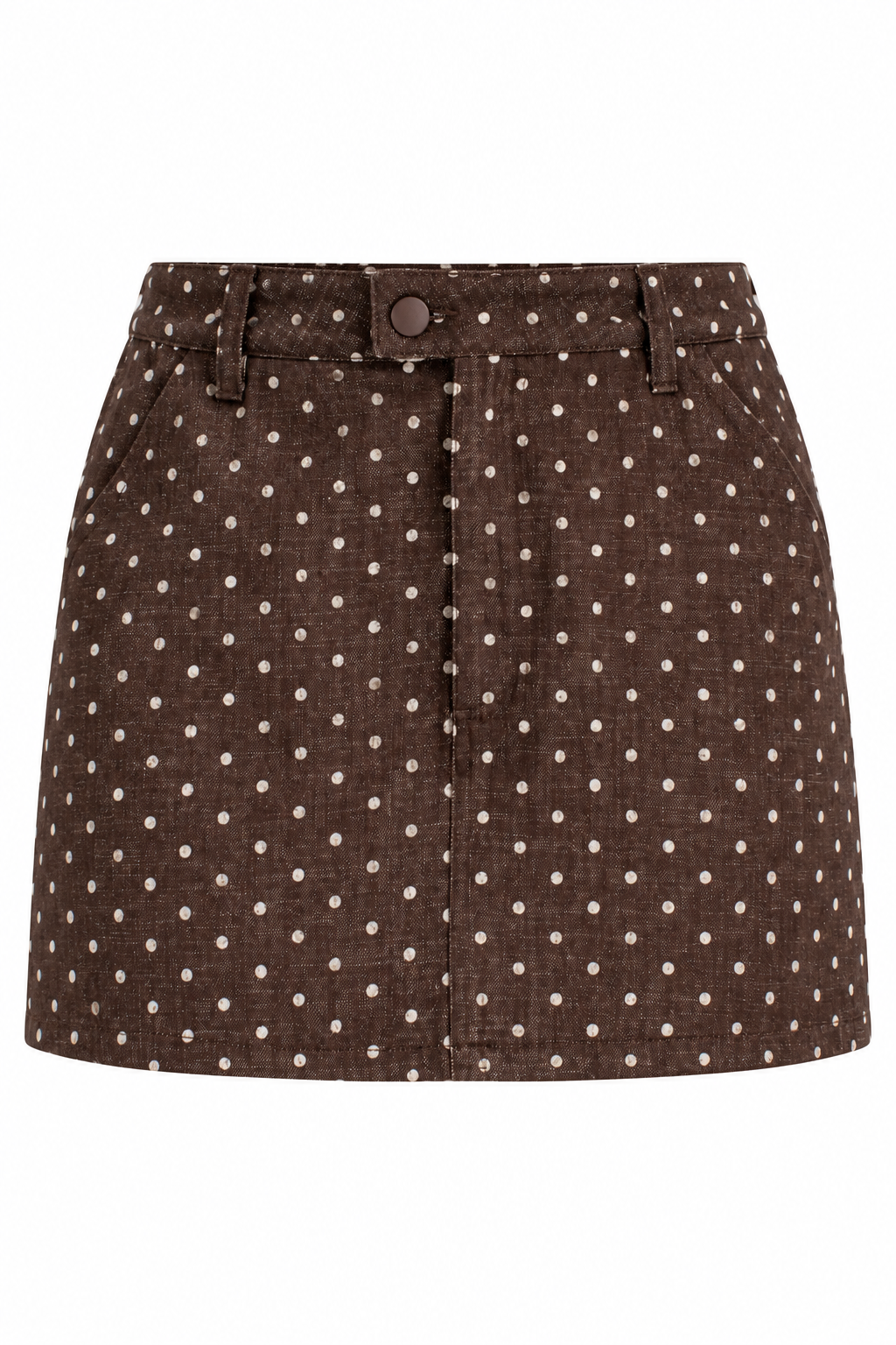Dot Your Way Brown Polka Dot Mini Skirt