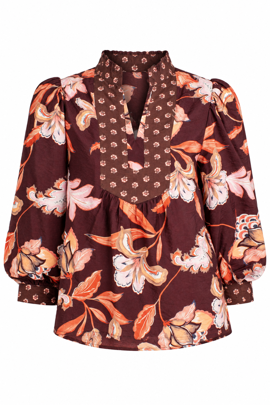 Autumn Detour Brown Floral Blouse