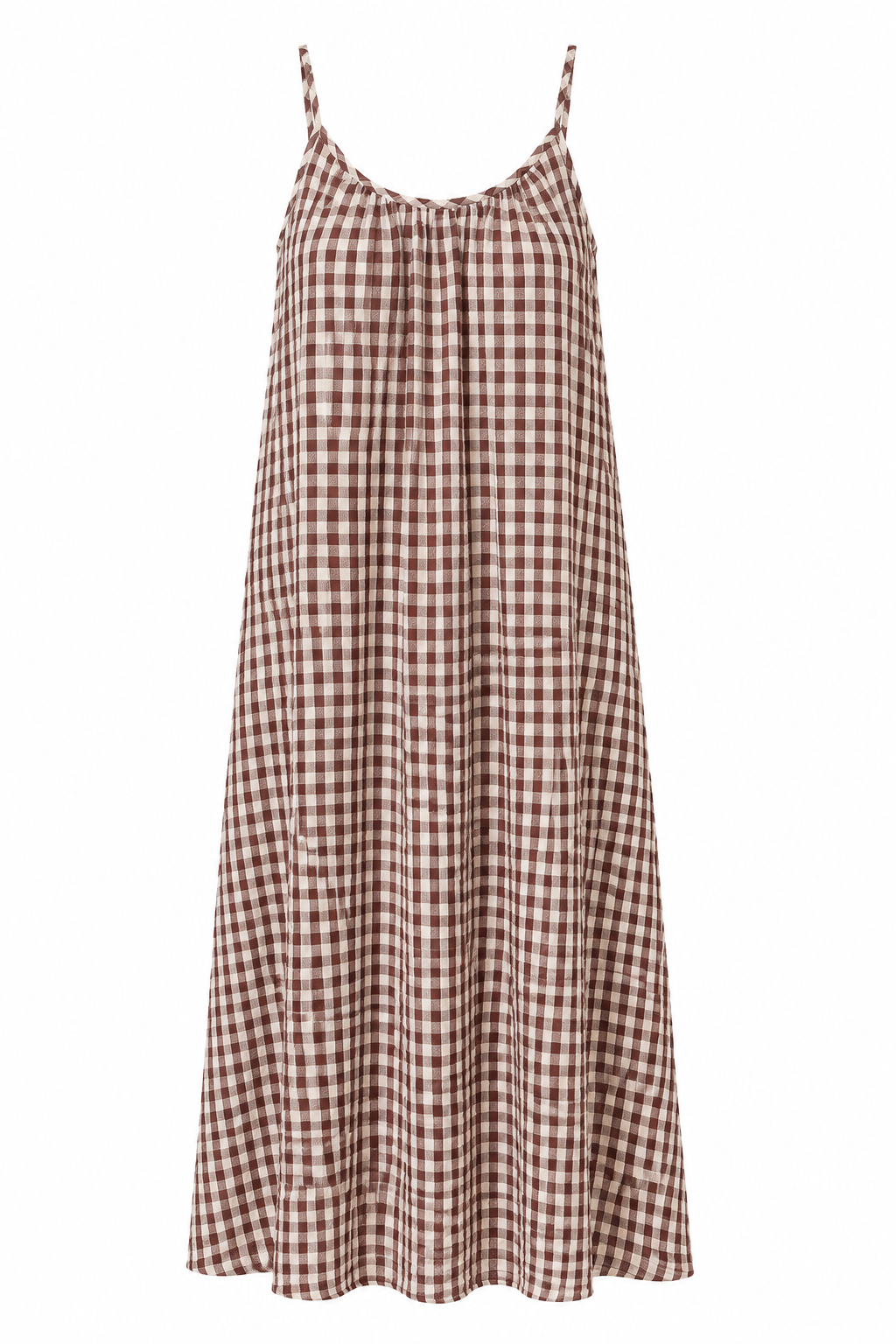 Autumn On My Mind Brown Gingham Maxi Dress