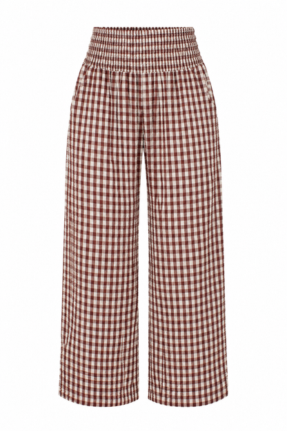 Picnic Date Wide Leg Gingham Pants