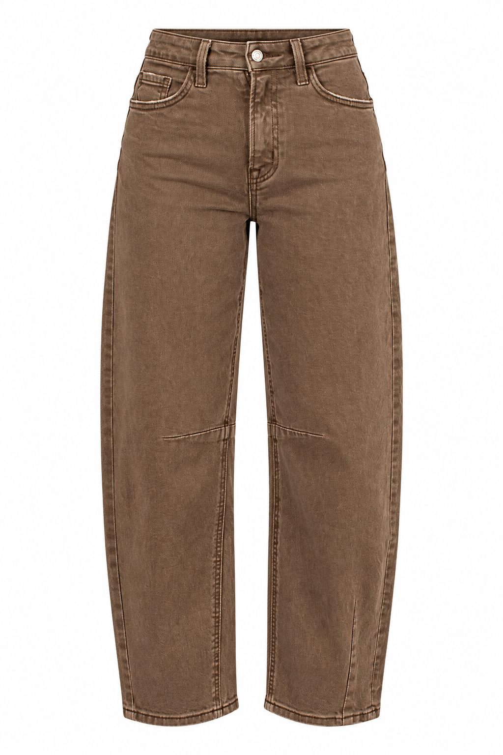 Kate Light Olive High-Rise Barrel Jeans
