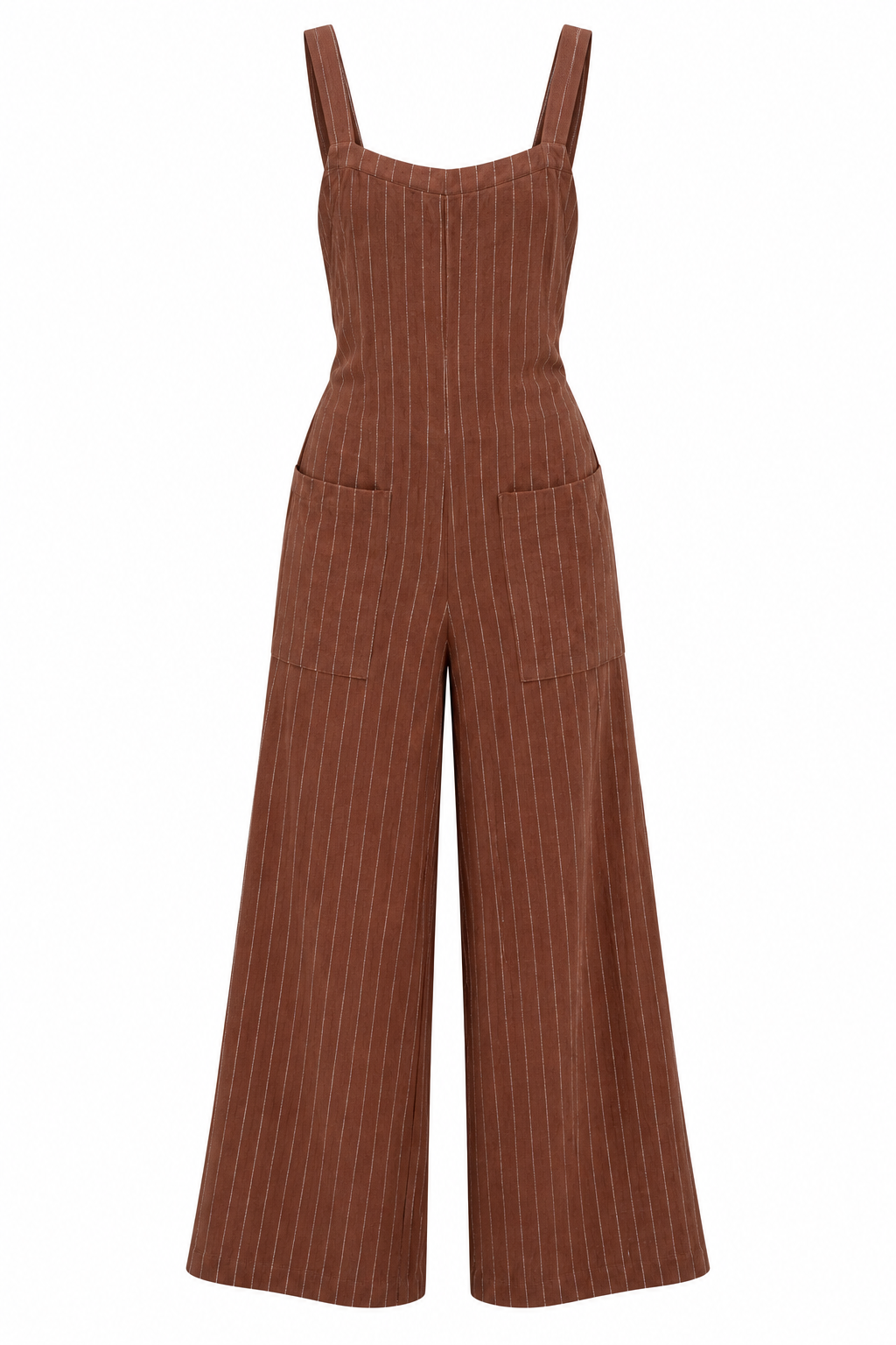 New Tradition Brown Pinstripe Wide Leg Jumper