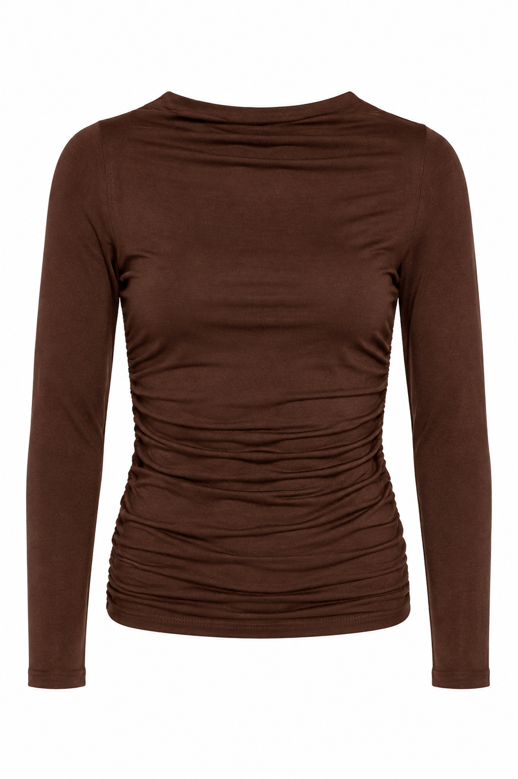Sleek Standard Long Sleeve Ruched Top